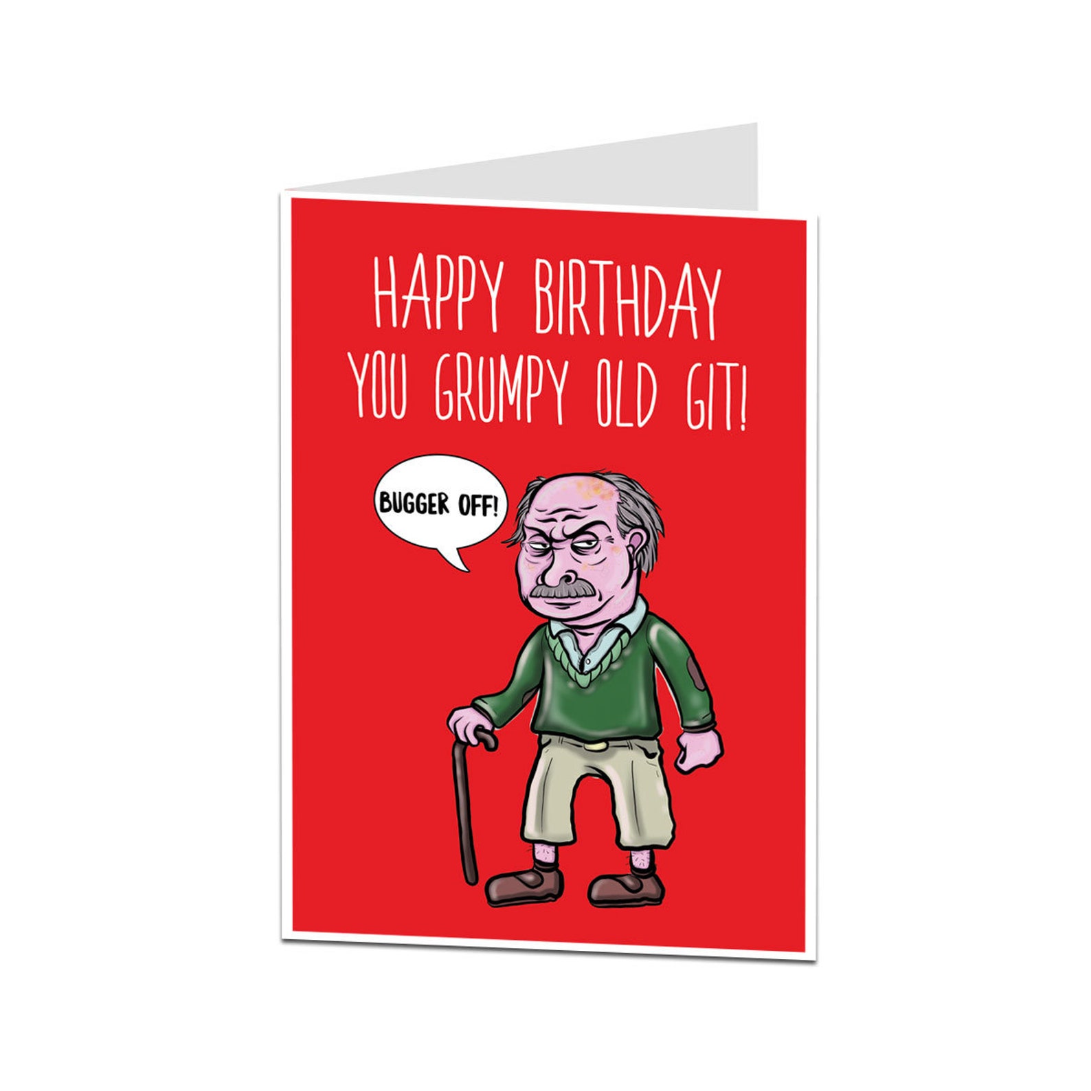 Age Joke Birthday Card. Grumpy Old Git Birthday Card. Getting Etsy