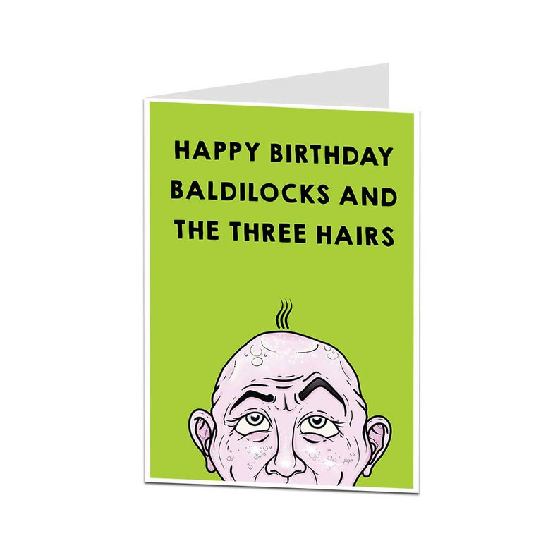 Birthday Card Funny Rude Bald Head No Hair Joke for Him Men Etsy
