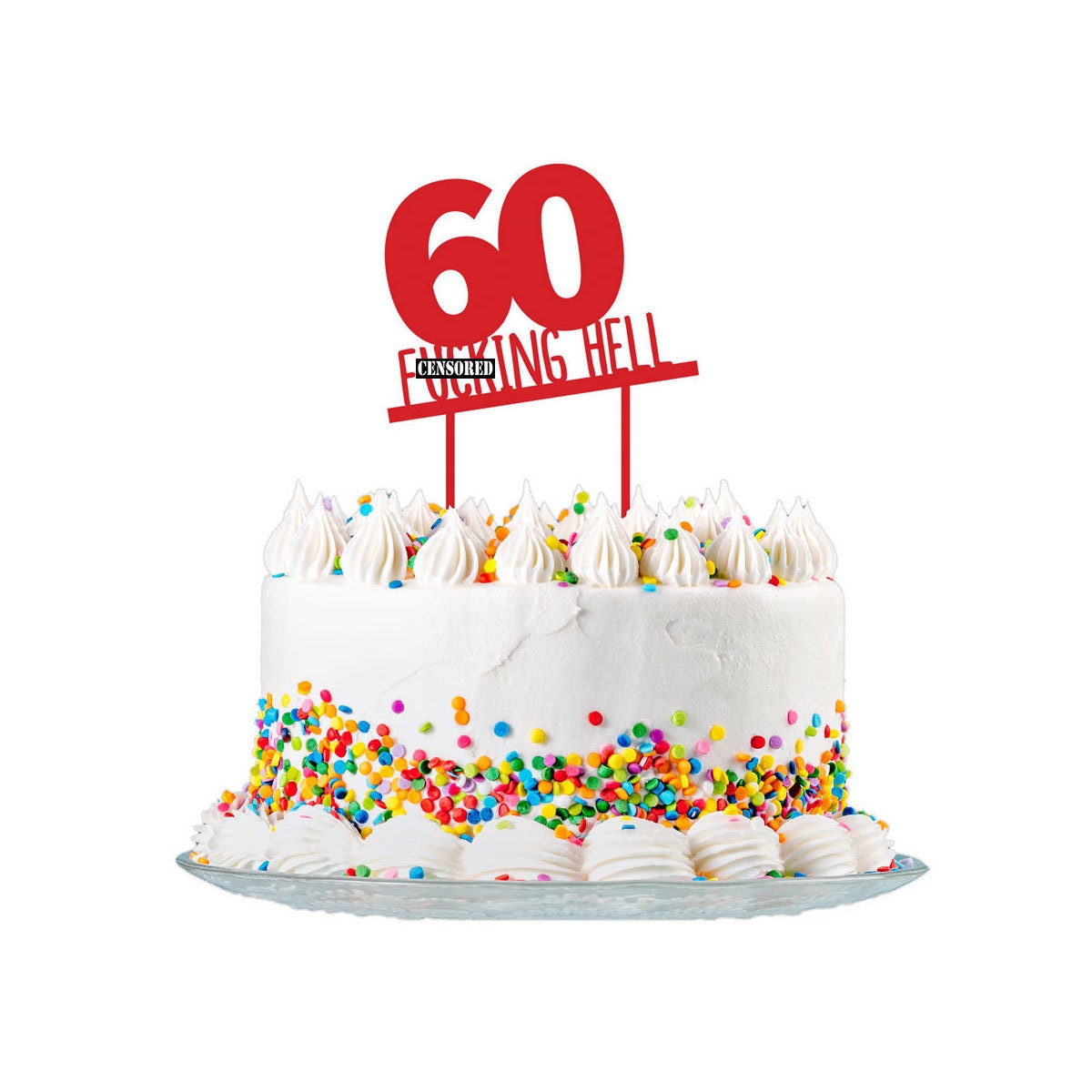 60th Birthday Cake Topper Cut From 3mm Red Acrylic for Men & - Etsy Finland