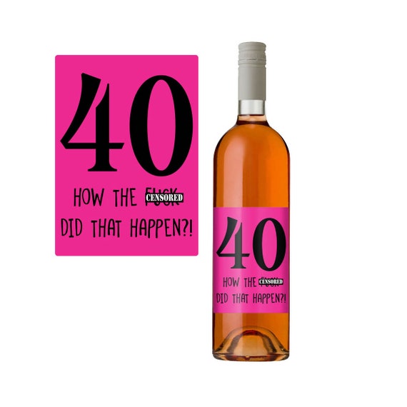 regen potlood Additief Roze wijnetiket. 40e verjaardag cadeau idee. Wijnfles etiket. | Etsy  Nederland