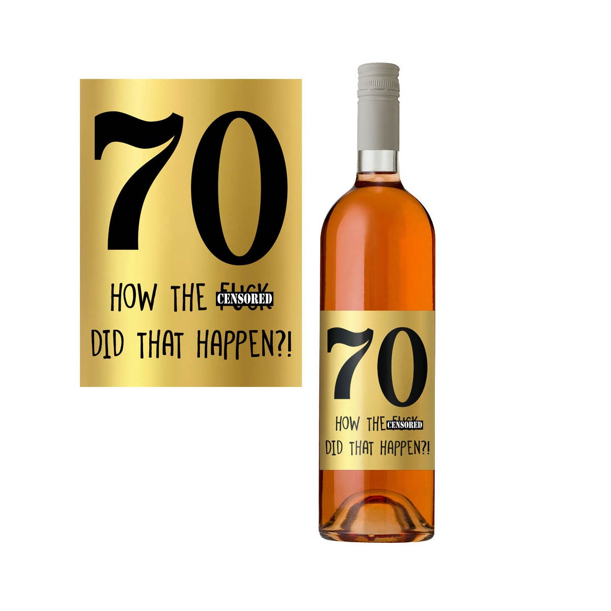 GoldWeinLabel. 70er Jahre GeburtstagGeschenkIdee. Etsy