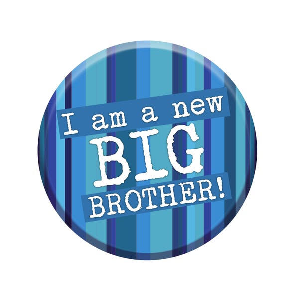 New Big Brother Badge. Big Brother Badge. New Siblings Badge. New Big Brother Gift. 76mm Pin Button Badge