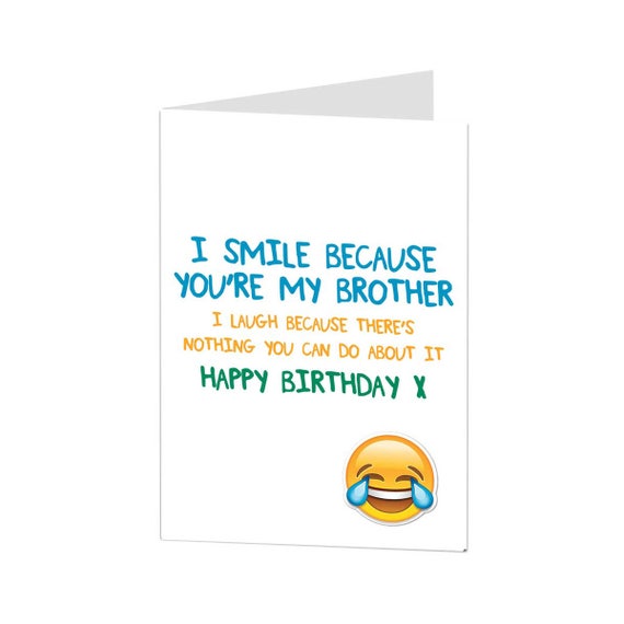 Broer Verjaardag Card. Oudere Jongere Broer Verjaardag Card. - Etsy Nederland