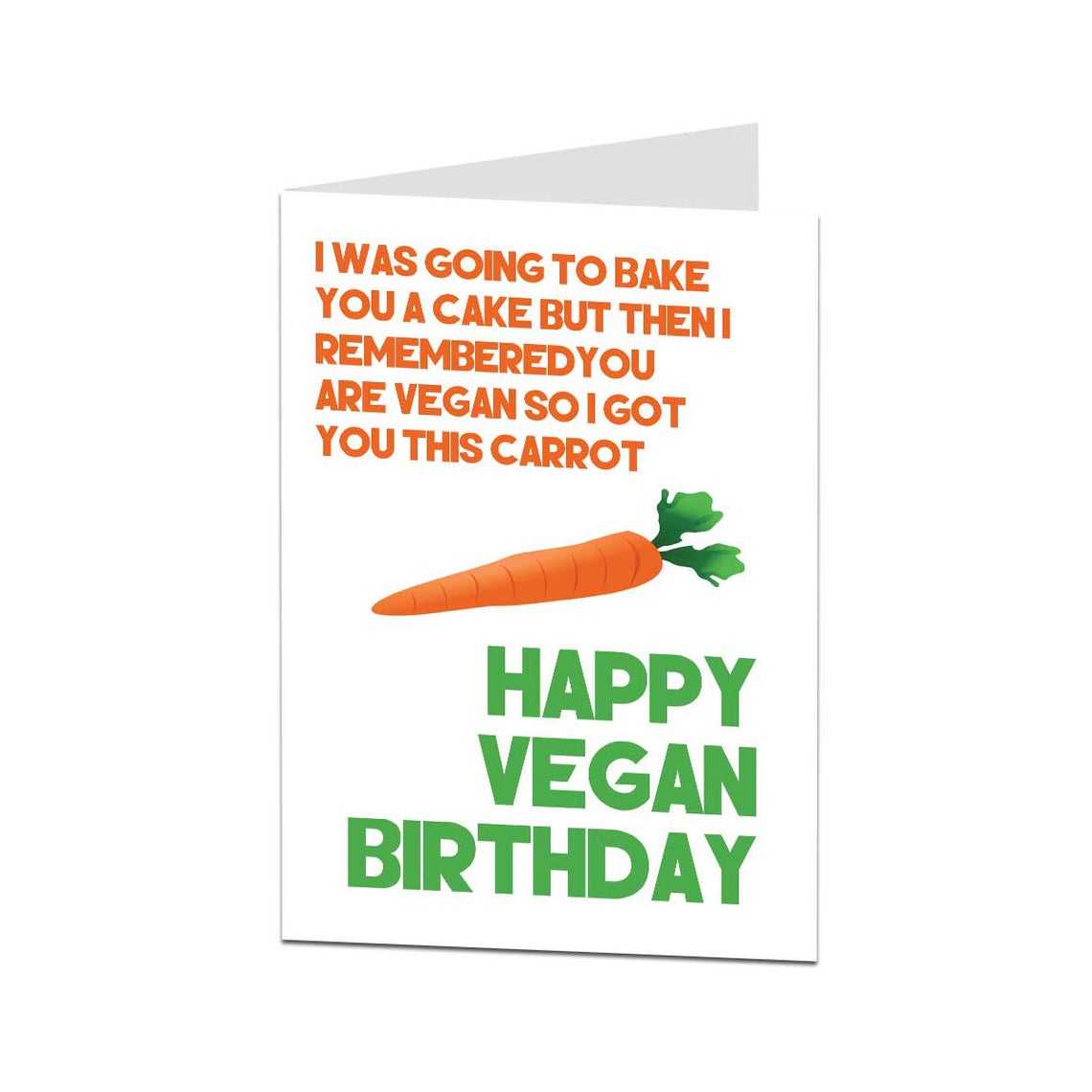 Vegan Birthday Card. Happy Birthday Vegan. Funny Birthday Etsy