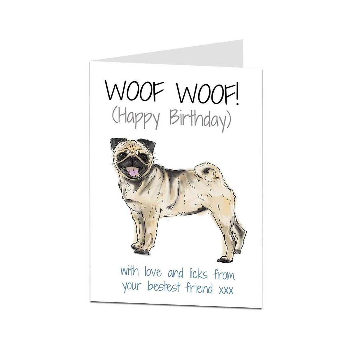 Pack of 5 Pug Birthday Cards