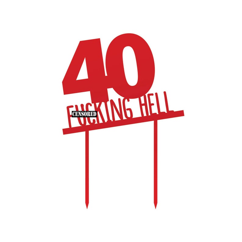40th Birthday Cake Topper Cut From 3mm Red Acrylic for Men & Etsy