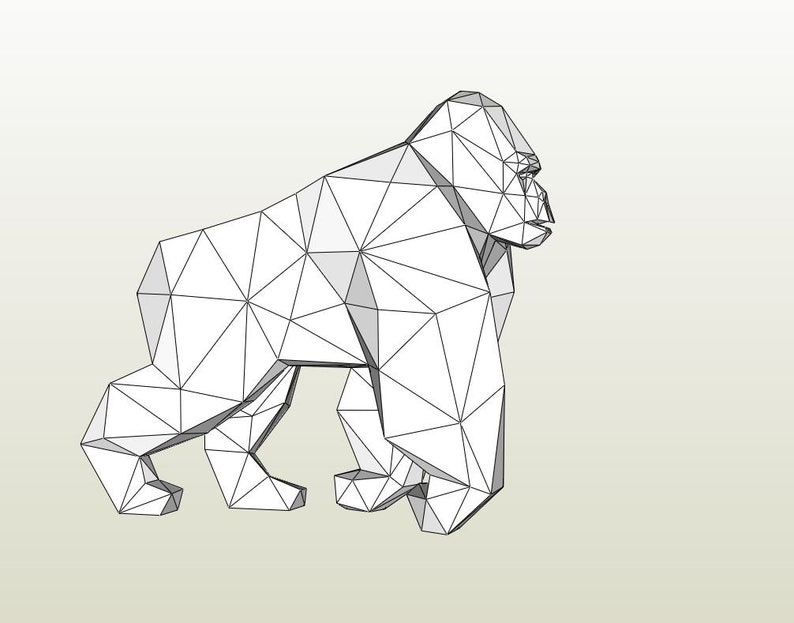 Скульптура схема. Геометрические животные из бумаги. Геометрические скульптуры из бумаги развертки. Полигональная обезьяна. Полигональный медведь развертка.