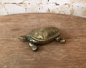 Vintage Brass Tortoise Trinket Box