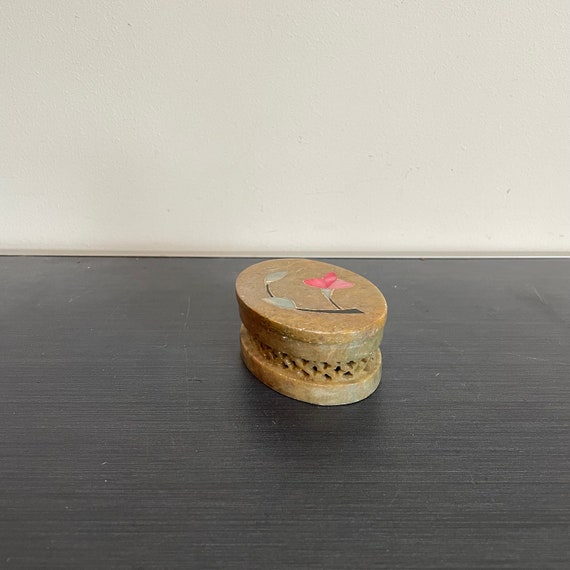 Vintage Soapstone Trinket Box - image 1