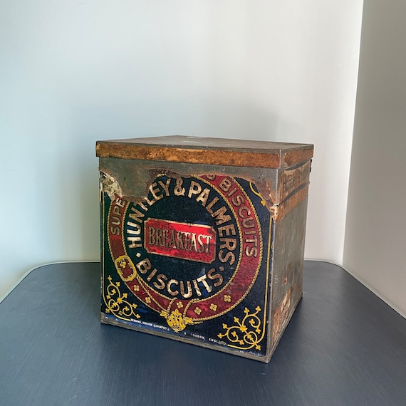 イギリス アンティーク huntley and palmers ビスケット缶 イギリス ヴィンテージ ブリキ缶 HUNTLEY & PALMERS ビスケット