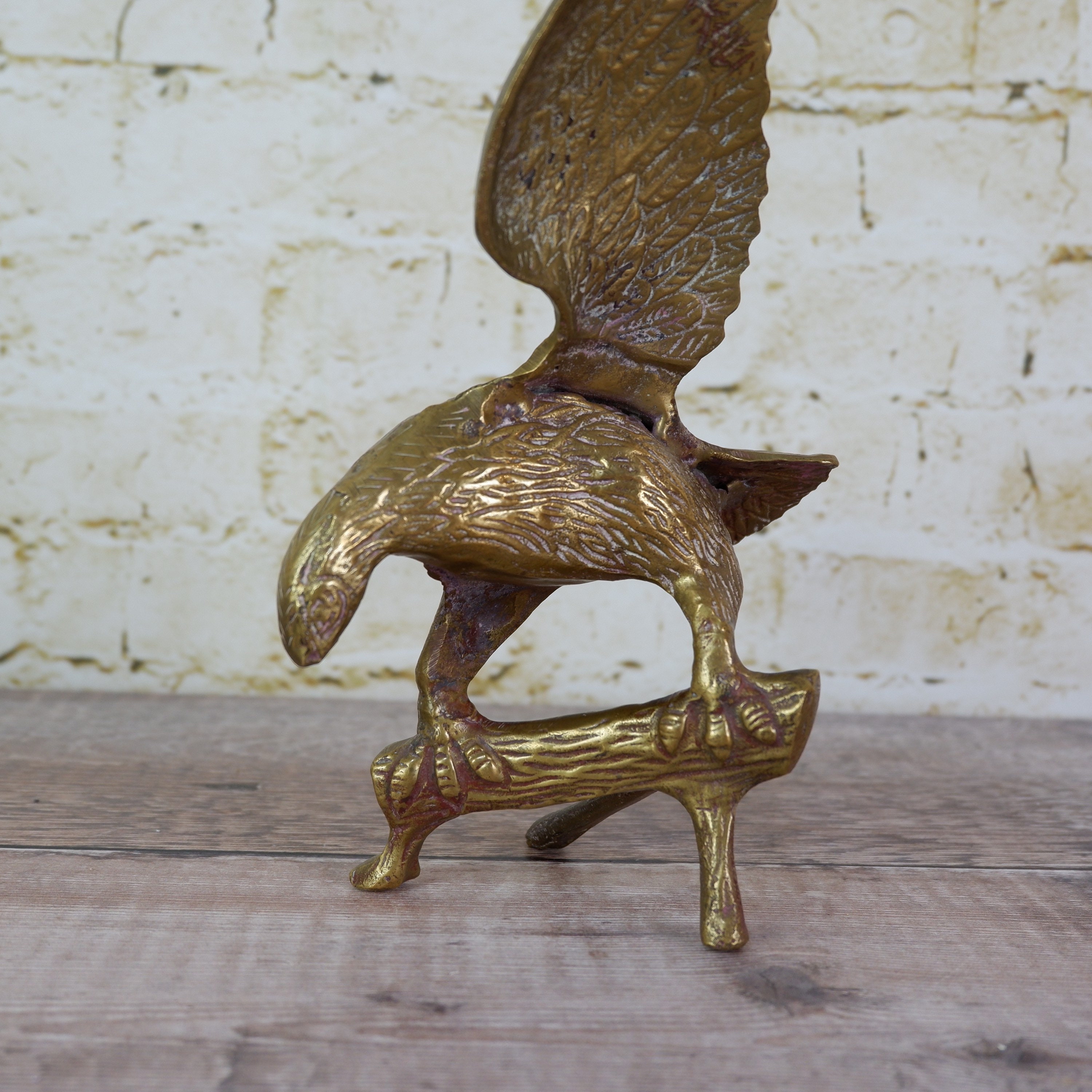 Large Vintage Brass Eagle Figurine Etsy UK