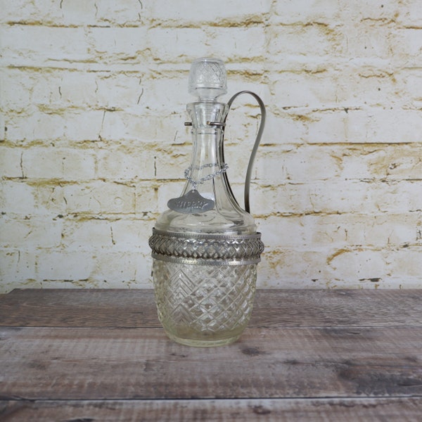 Vintage Glass Decanter with Accessories