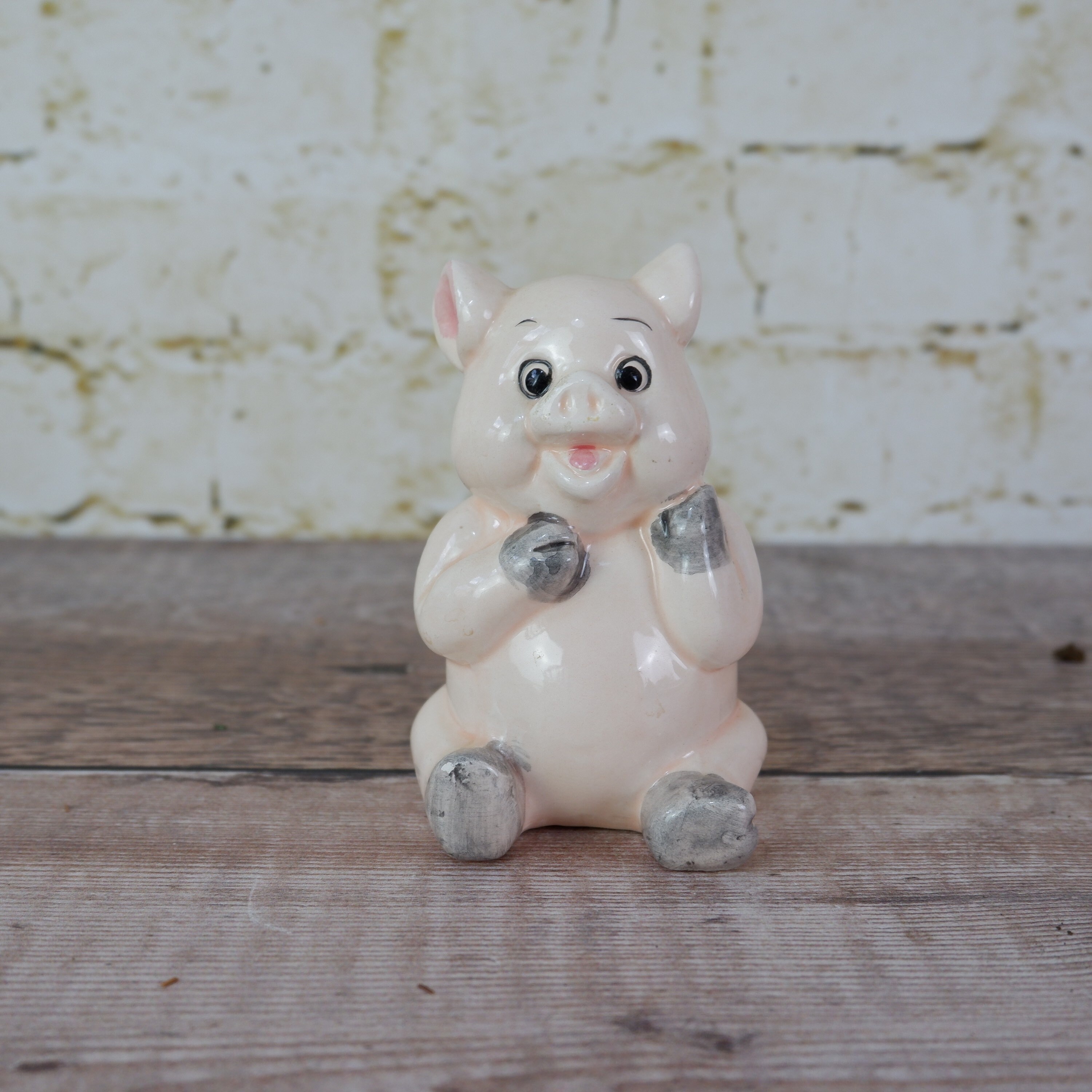 Novelty Vintage Pink Pig Figurine Etsy