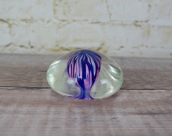 Vintage Blue and Pink Glass Paperweight