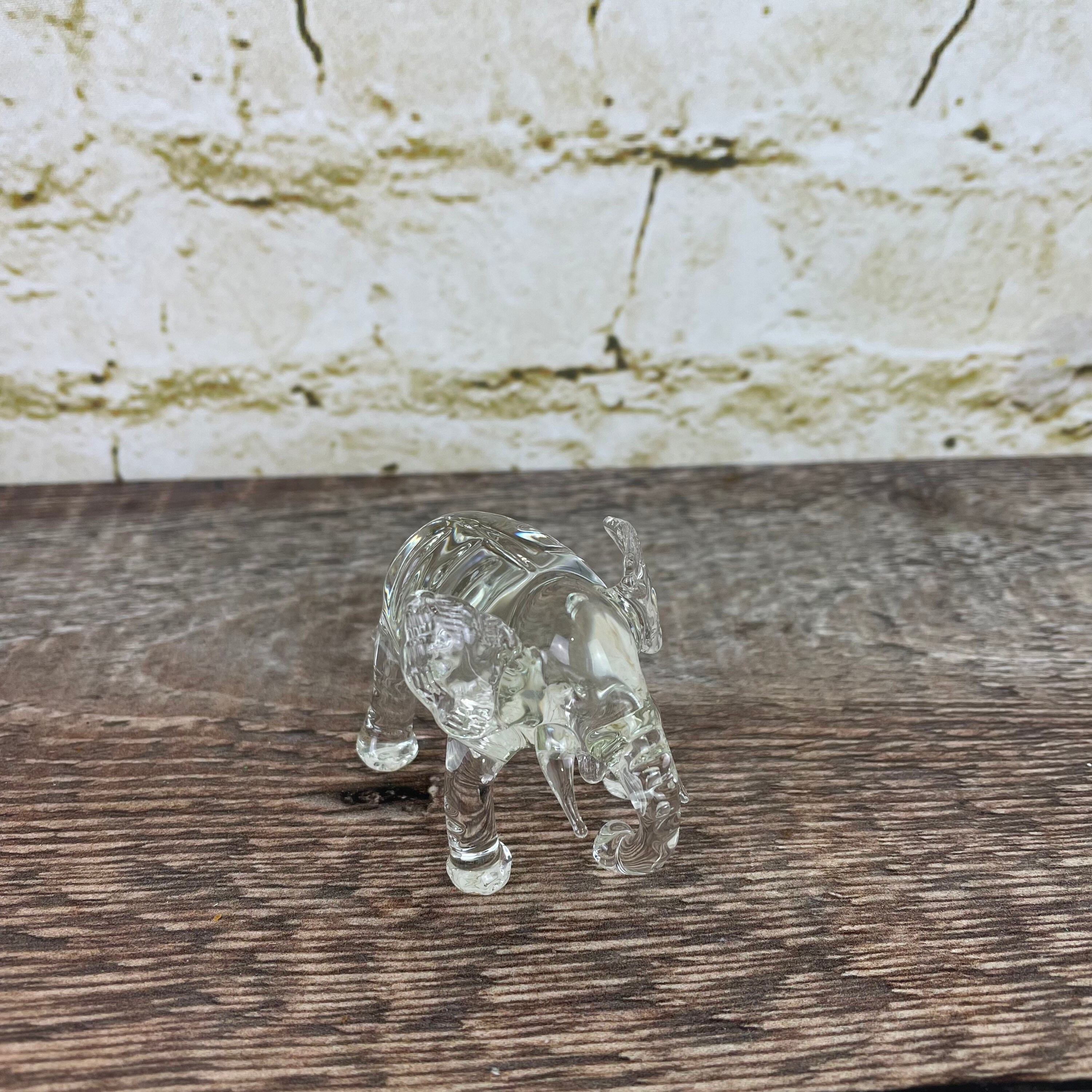 Vintage Glass Elephant Figurine Etsy