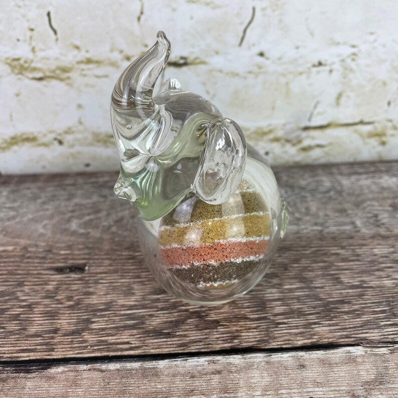 Vintage Glass Elephant Figurine Etsy UK