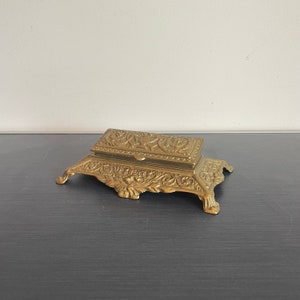 Antique Brass Stamp Holder, Rococo Style Postage Stamp Holder, Baroque  Bronze Box Writing Accessory, Ornate French Brass Inkwell. 