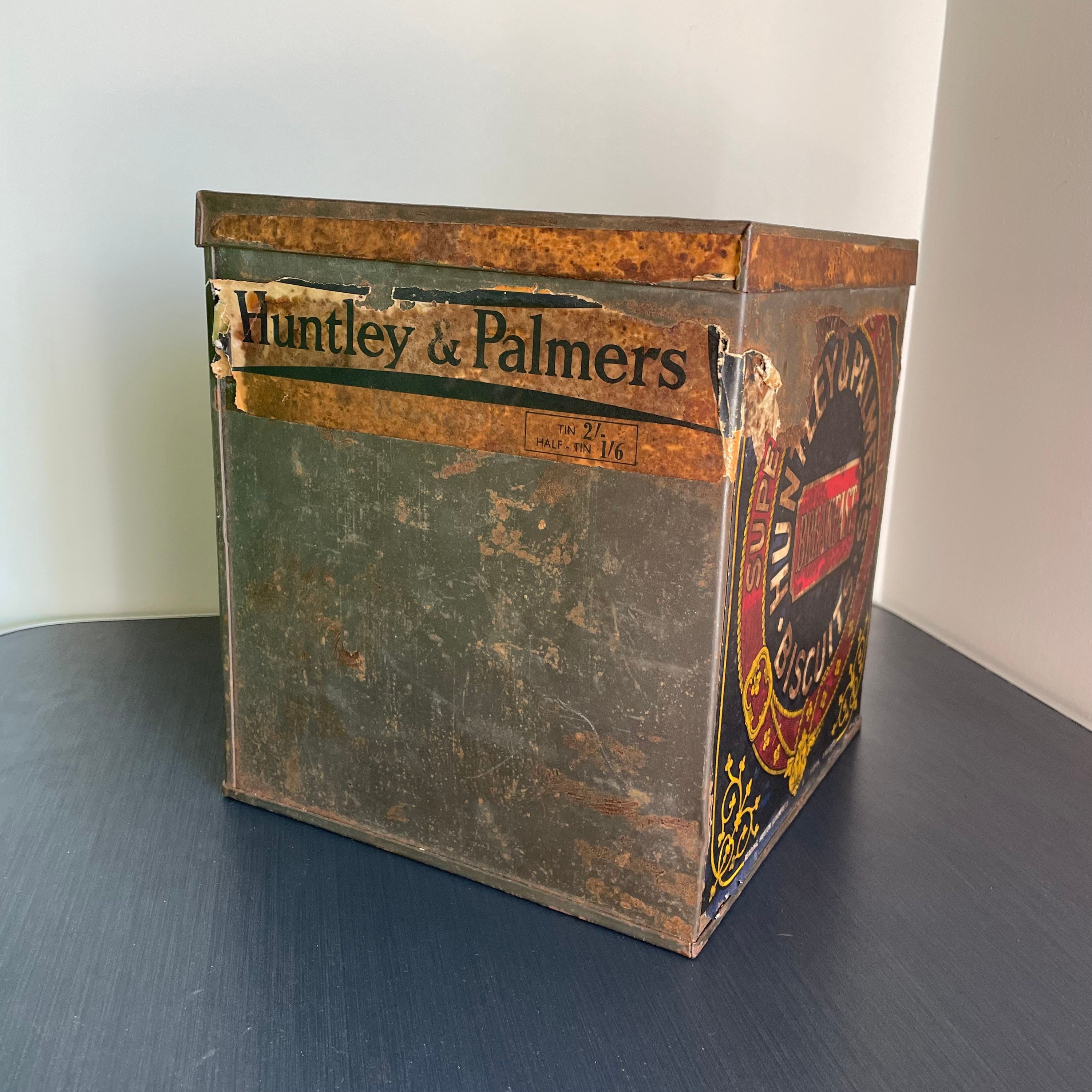 イギリス アンティーク huntley and palmers ビスケット缶 イギリス ヴィンテージ ブリキ缶 HUNTLEY & PALMERS ビスケット