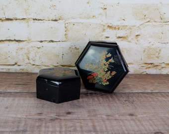 Vintage Black Lucite Nesting Boxes