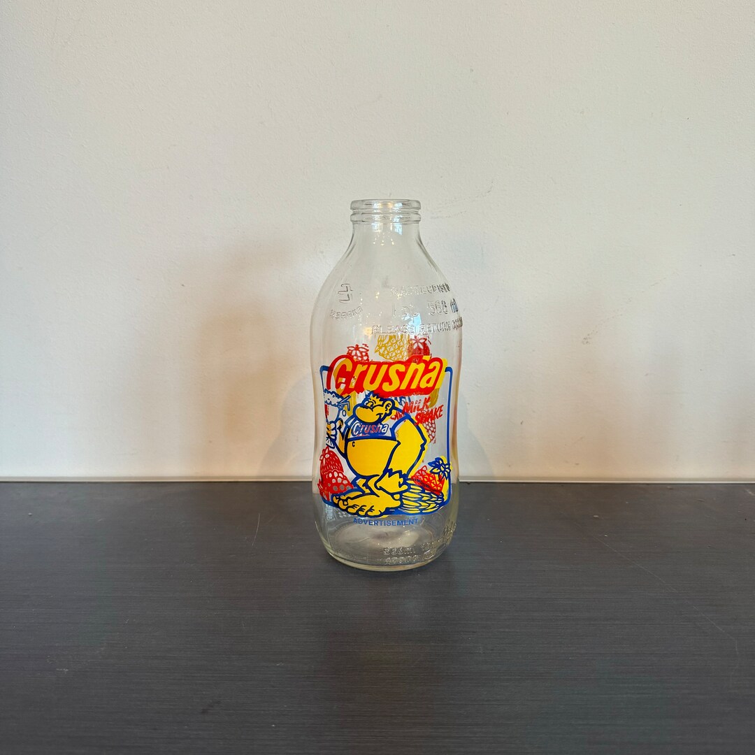 Vintage Crusha Milkshake Glass Advertising Milk Bottle - Etsy