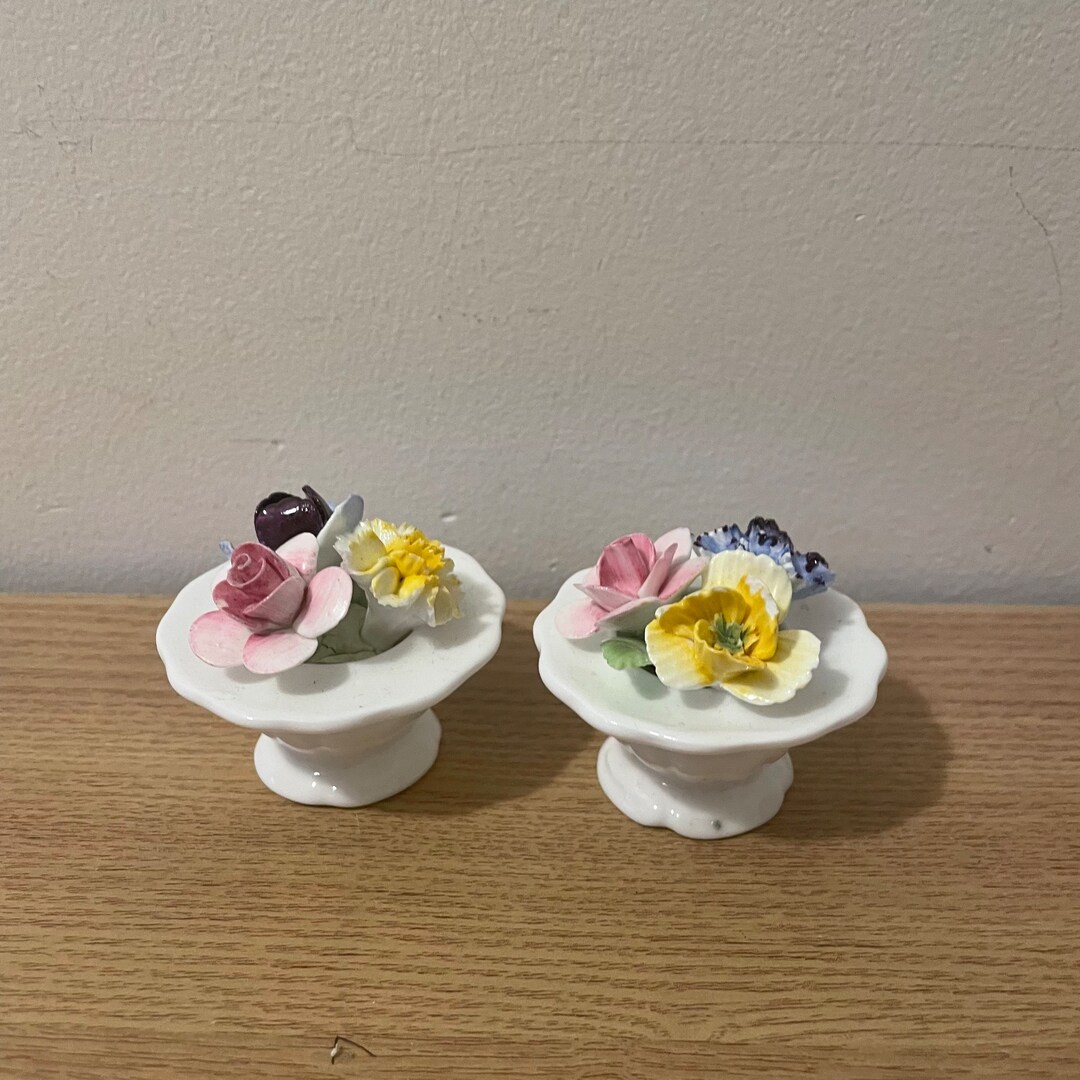 Lot De 2 Ramequins Vintage Royal Doulton Forest Flower, T.C.1086, Multicolores