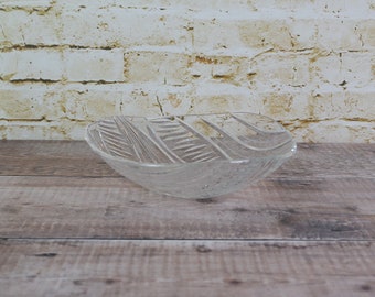 Vintage Cut Glass Asymmetric Bowl