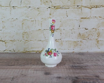 Vintage White Flower Vase by Kirsty Jane China Staffordshire