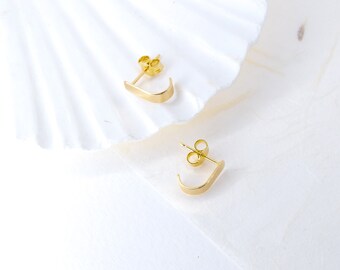 Tiny Earring Studs, Ears Stud J Earrings, Huggie Earrings Gold, Ear Huggies