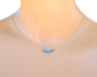 Minimalist Necklace with Opal Beads