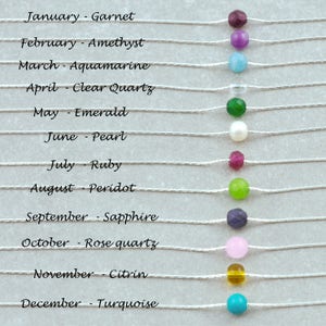Birthstone Necklace, Dainty Gemstone Choker, Everyday Necklace, Gemstone Necklace, 14k Gold Fill, Sterling Silver