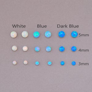 Opal Earrings, Opal Stud Earrings, Blue Opal Stud Earrings, Blue Opal Earrings ,Stud Earrings ,Opal Stud Earrings image 1