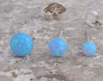 Opal Earrings, Opal Stud Earrings, Blue Opal Stud Earrings, Blue Opal Earrings ,Stud Earrings ,Opal Stud Earrings