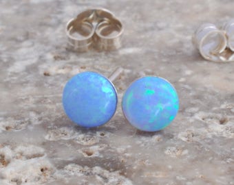 Opal Earrings, Opal Stud Earrings, Blue Opal Stud Earrings, White Opal Stud Earrings, Blue Opal Earrings ,Stud Earrings ,Opal Stud Earrings