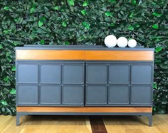 McIntosh Mid-Century Modern Teak Sideboard, Ash Grey Accent
