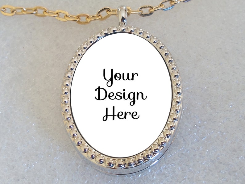 Download Pendant mockup cabochon template necklace mockup silver | Etsy