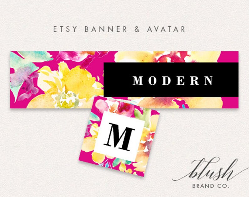Modern Etsy Banner And Avatar Shop Graphics Store Graphics Etsy