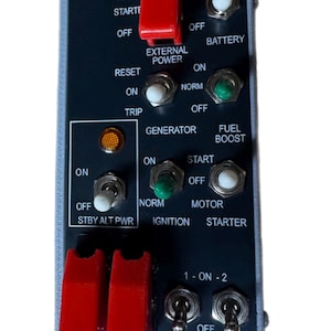 Panel de interruptores de encendido y arranque de caravana Cessna C208 con joystick USB oculto, simulador de vuelo Xplane MSFS