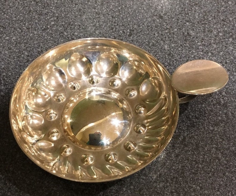 Silver Plated Tastevin 1950 French Wine Taster Marked PEMJA for Vuillermet Aines of Lyon C