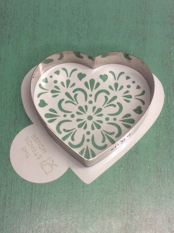 Tudor Rose Heart Cookie Cutter Stencil Set Etsy