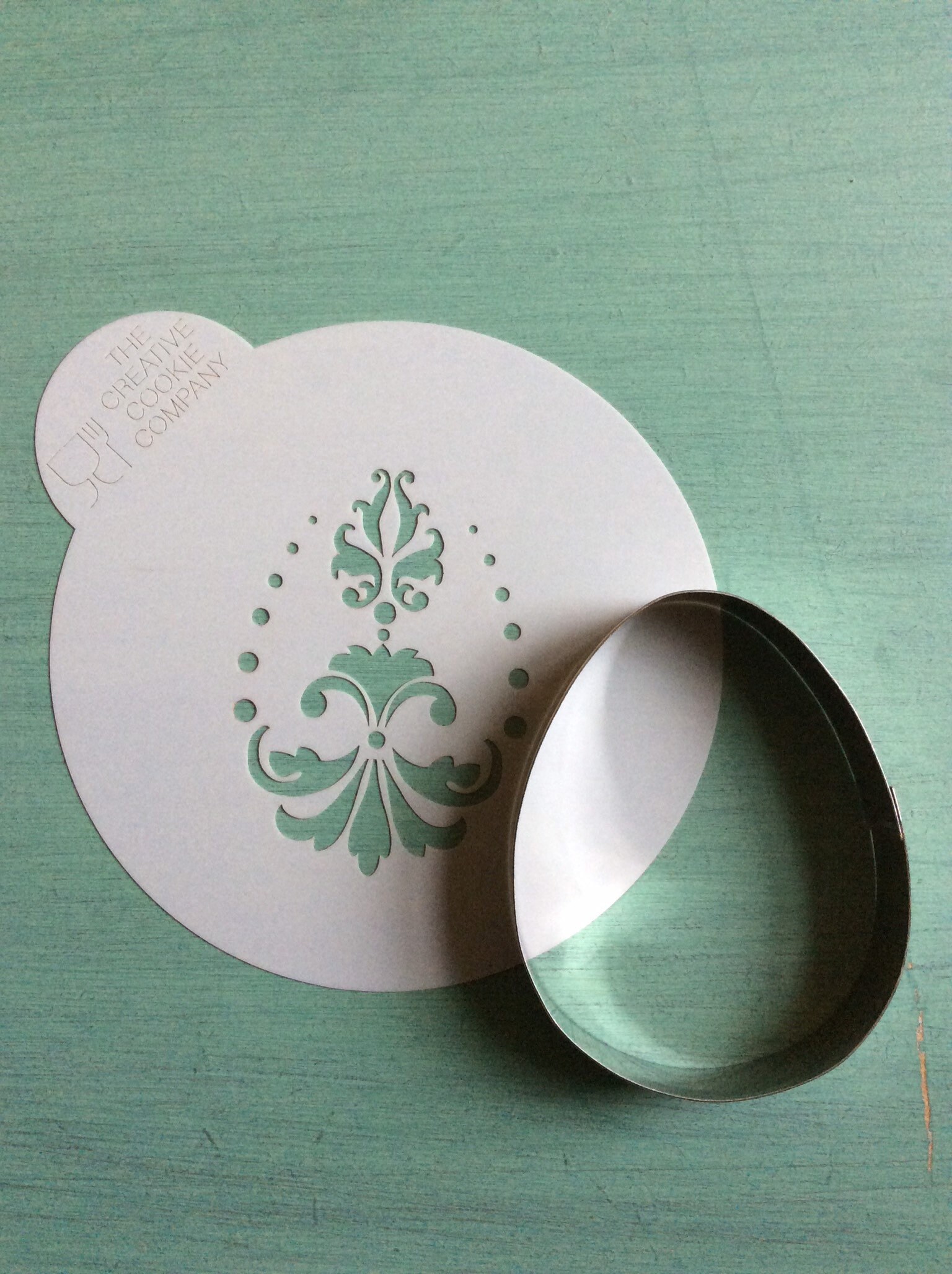 Damask Easter Egg Cookie Cutter and Stencil Set. Etsy