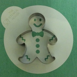 Traditional Gingerbread Man Cookie Cutter & Stencil Set