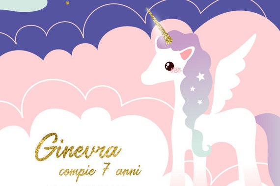 Festa A Tema Nuvole E Unicorno Alato Per Compleanno Etsy