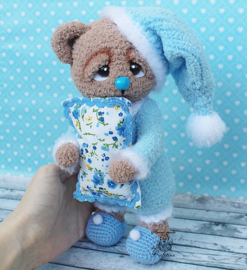 Sleeping Teddy Bear Soft Plush Bear Toy Big Crochet Bear Etsy
