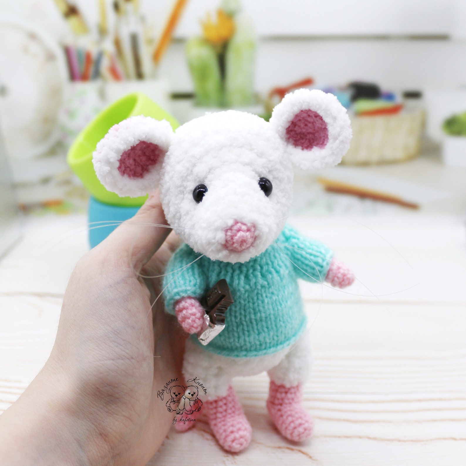 Crochet white mouse Little amigurumi mouse toy 5 inches Etsy