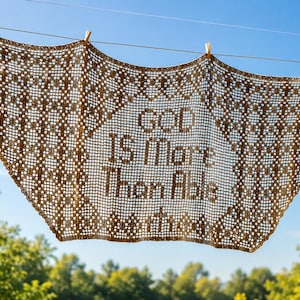 Christian Prayer Shawl Filet Crochet Pattern (Digital Download)