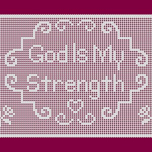 God Is My Strength Prayer Shawl Filet Crochet Pattern and Charts, Instant Digital PDF Download, Inspirational, Christian Theme Crochet, image 3