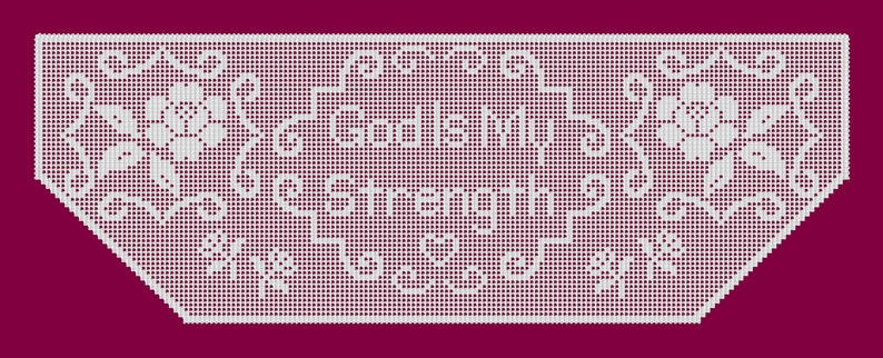 God Is My Strength Prayer Shawl Filet Crochet Pattern and Charts, Instant Digital PDF Download, Inspirational, Christian Theme Crochet, image 3