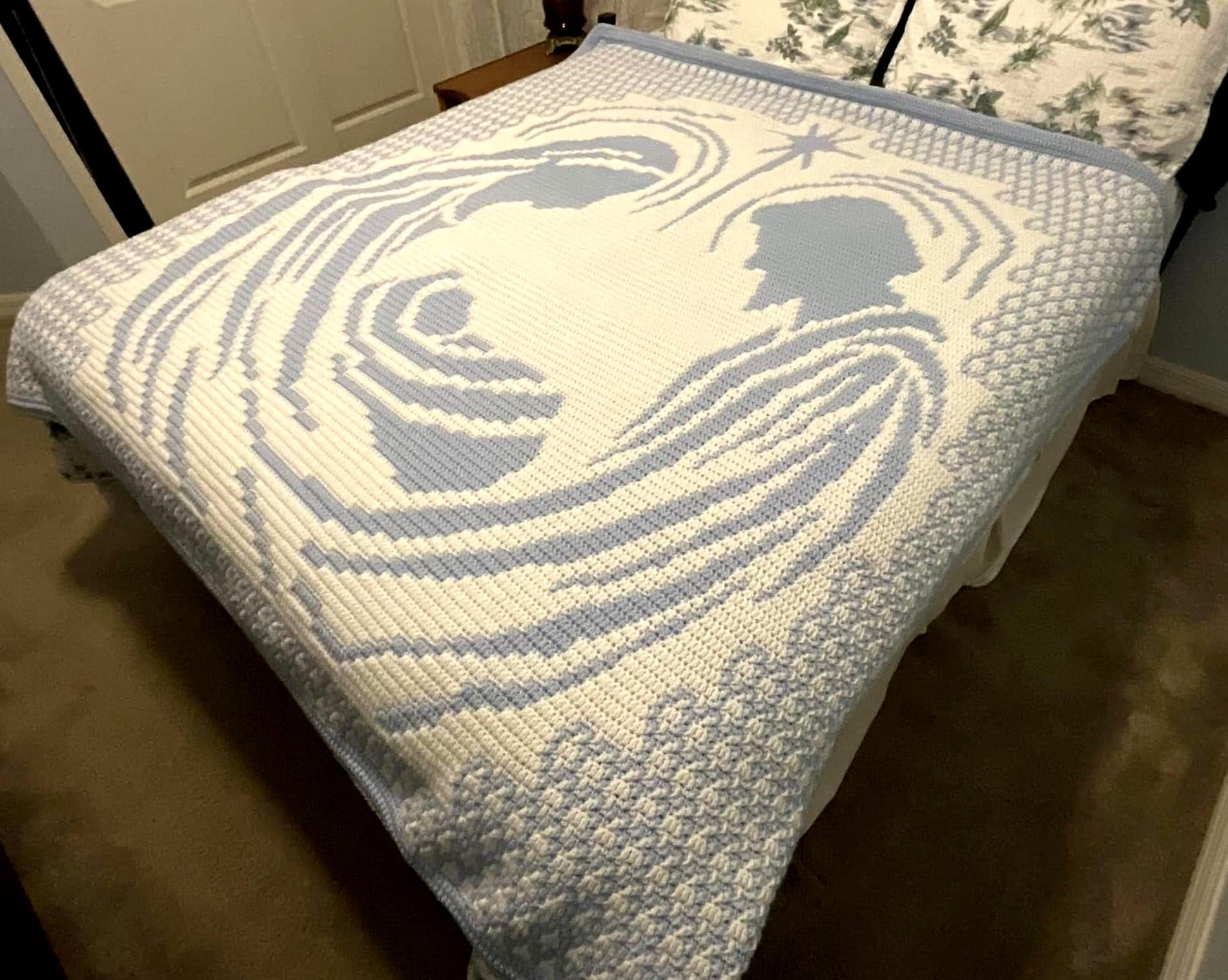 God With Us Blanket Overlay Mosaic Crochet Chart Pattern, Inspirational Warm Blanket, Chart Pattern, Border Suggestions, Negative Stitch