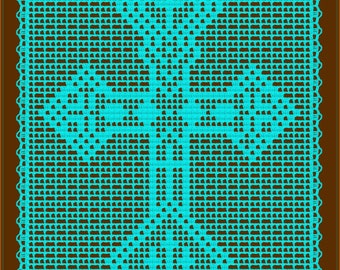 Eternal Love - Christian Themed Crochet Cross  Crucifix  Filet Crochet Pattern and Charts, Instant Digital PDF Download, gift for a Believer