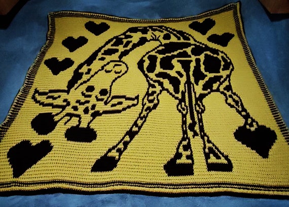 Crochet giraffe blanket hotsell